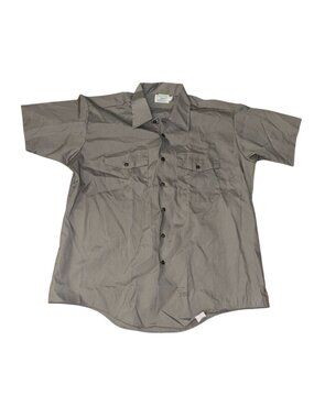Elbeco Duracloth Short Sleeve Gray Uniform Shirt XL - Made In USA